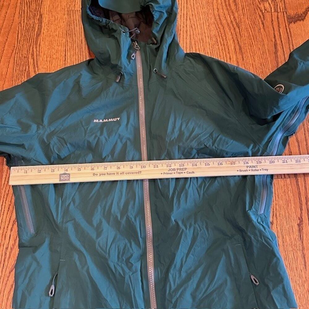 Mammut Rain Jacket Mens Size Medium Green Gray Gore-Tex Crater HS Hooded Zip Up - Picture 12 of 13
